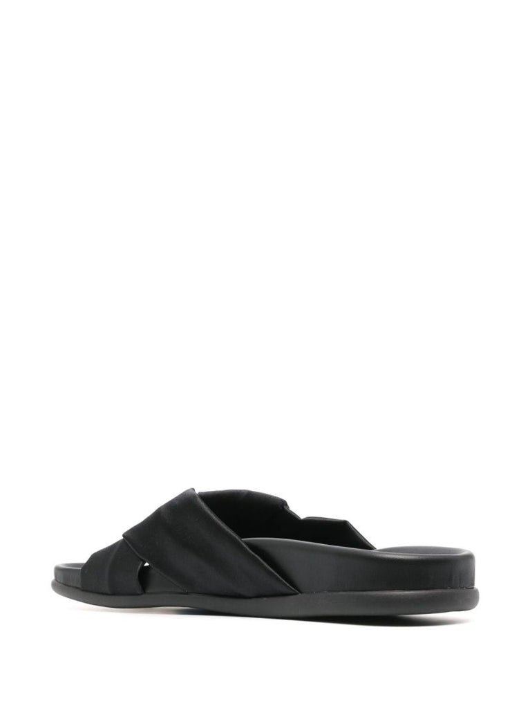 Black Whitney Leather Slides