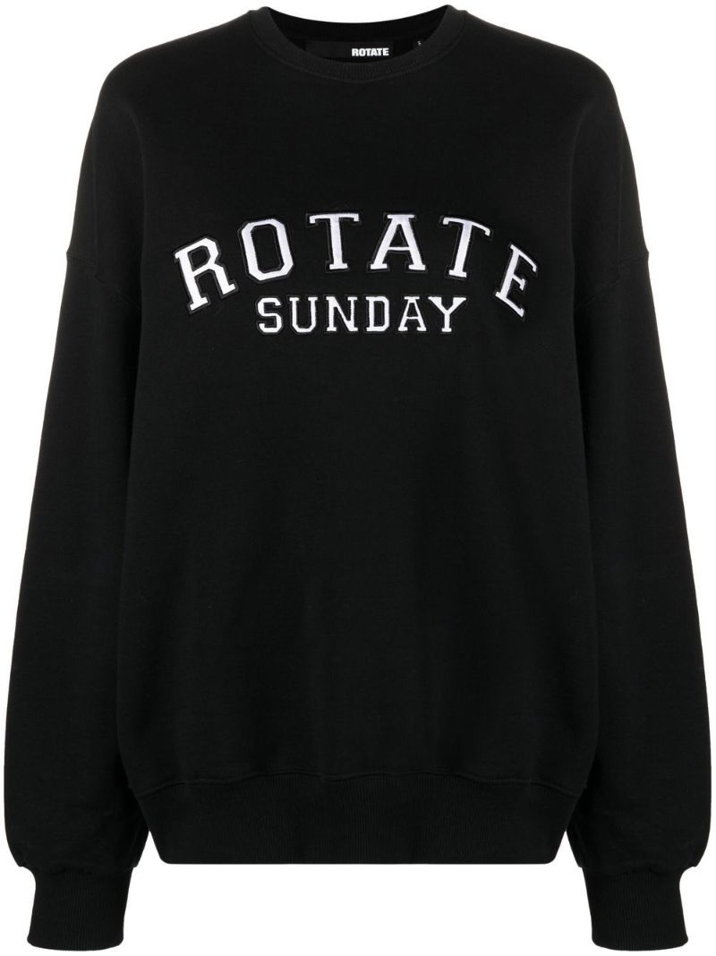 Black Logo Embroidery Sweatshirt