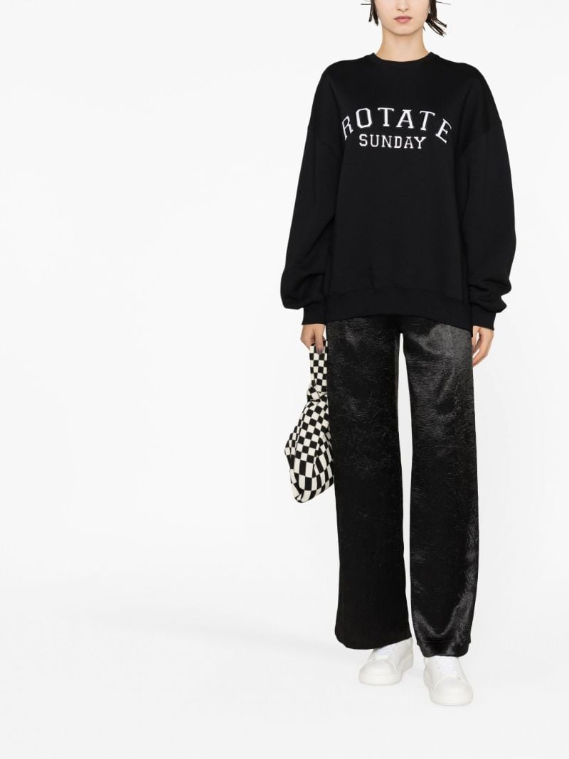 Black Logo Embroidery Sweatshirt