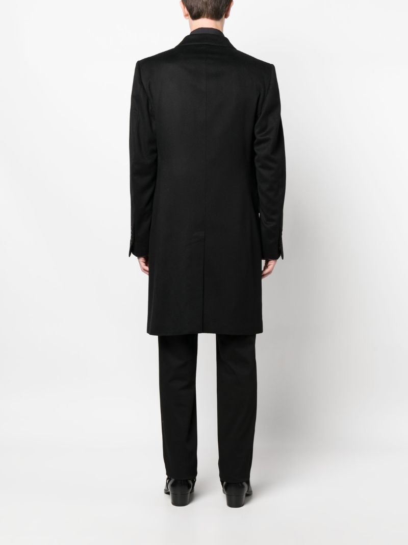 Black Single-breasted Cashmere Coat