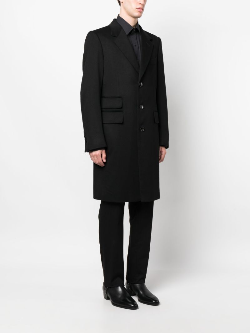 Black Single-breasted Cashmere Coat