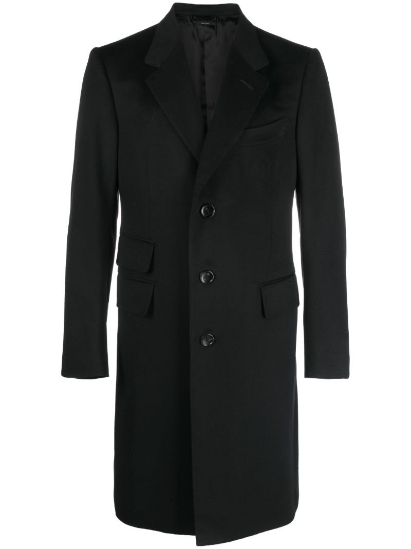 Black Single-breasted Cashmere Coat