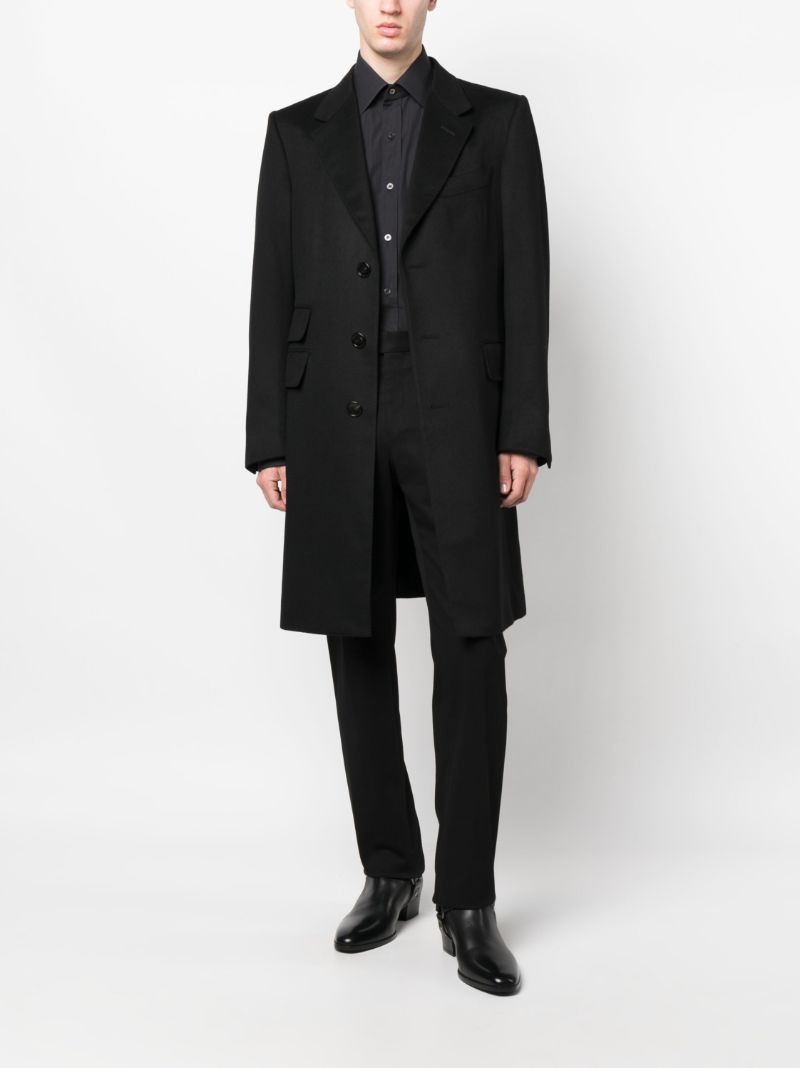 Black Single-breasted Cashmere Coat