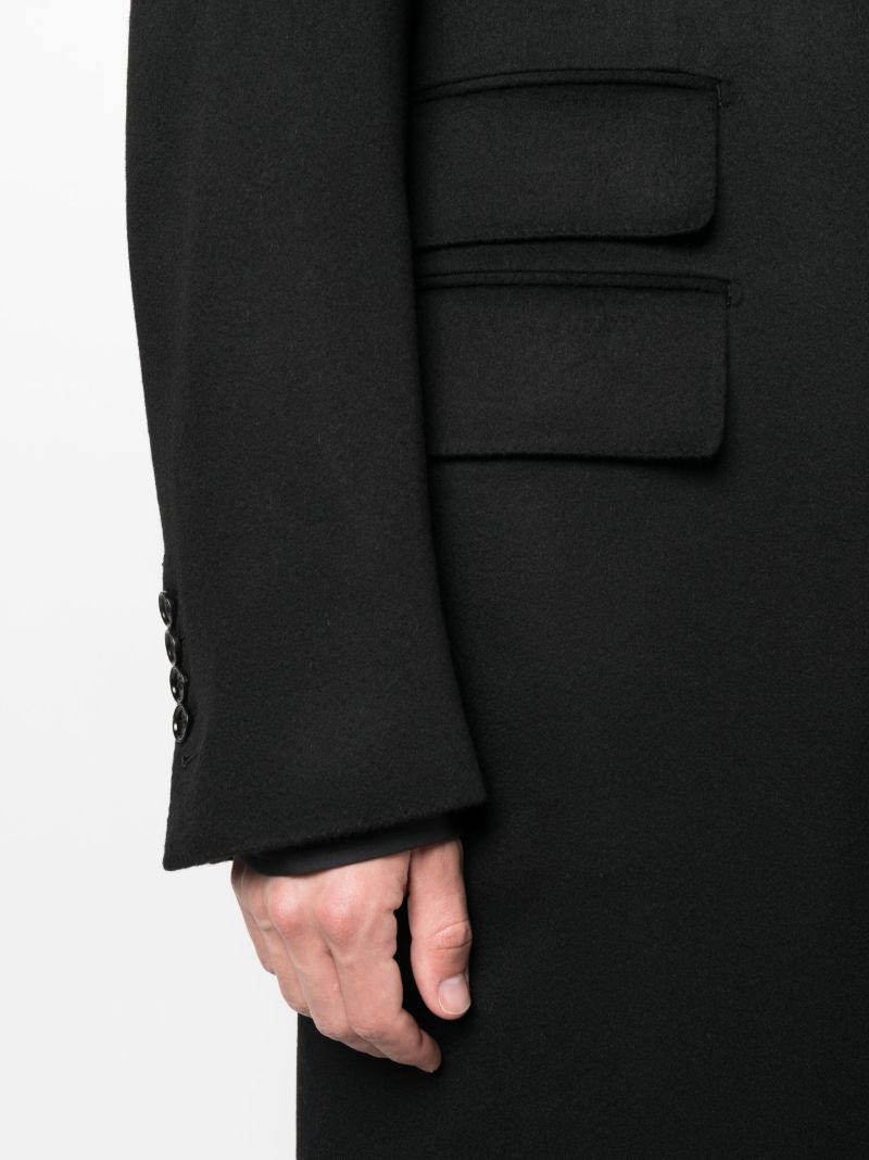 Black Single-breasted Cashmere Coat