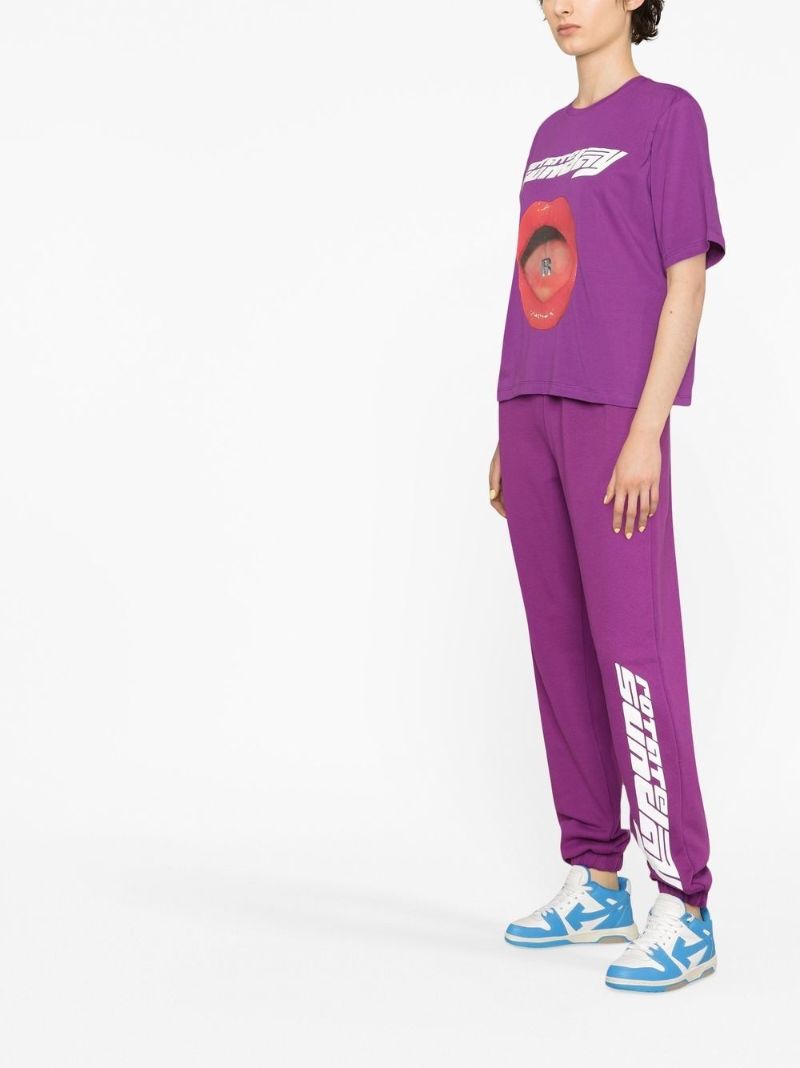 Purple Logo Print T-shirt