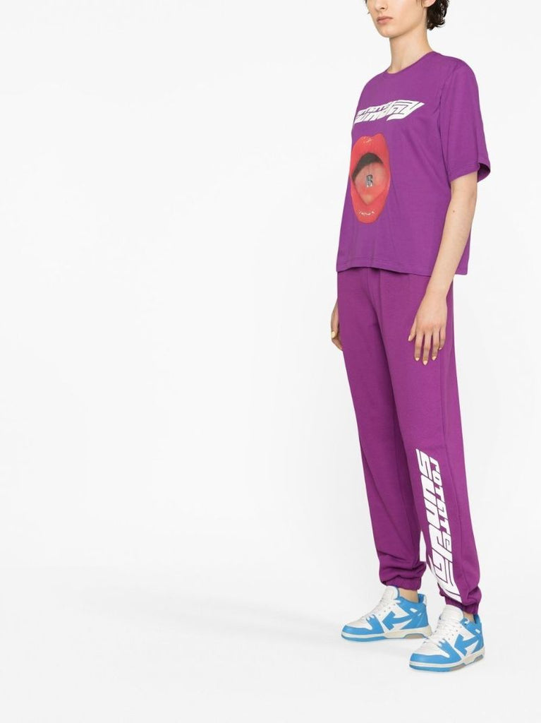 Purple Logo Print T-shirt