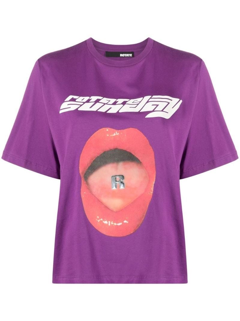 Purple Logo Print T-shirt