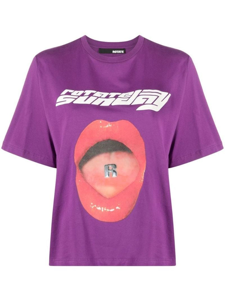 Purple Logo Print T-shirt