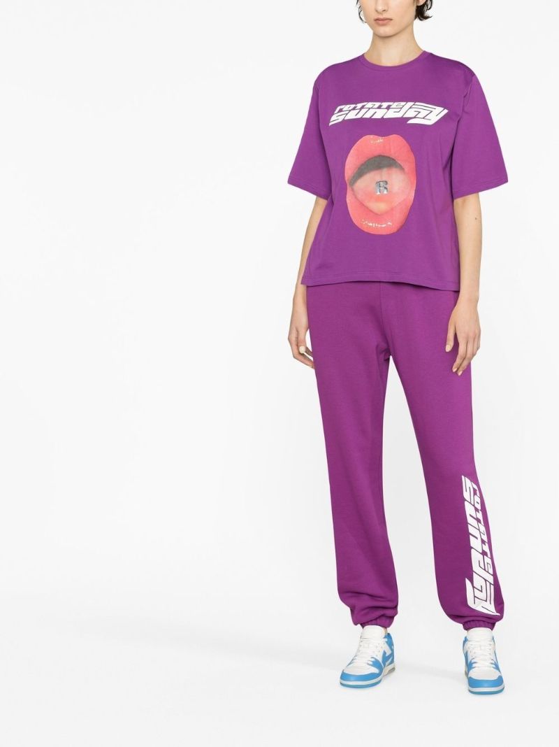 Purple Logo Print T-shirt