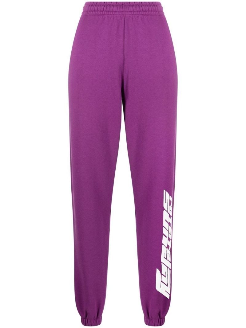 Purple Logo Print Track Pants