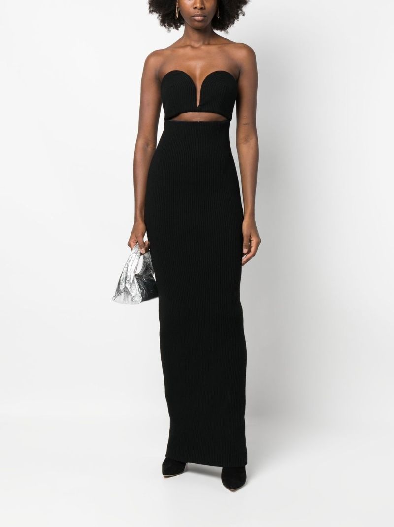 Black Cut-out Knitted Dress