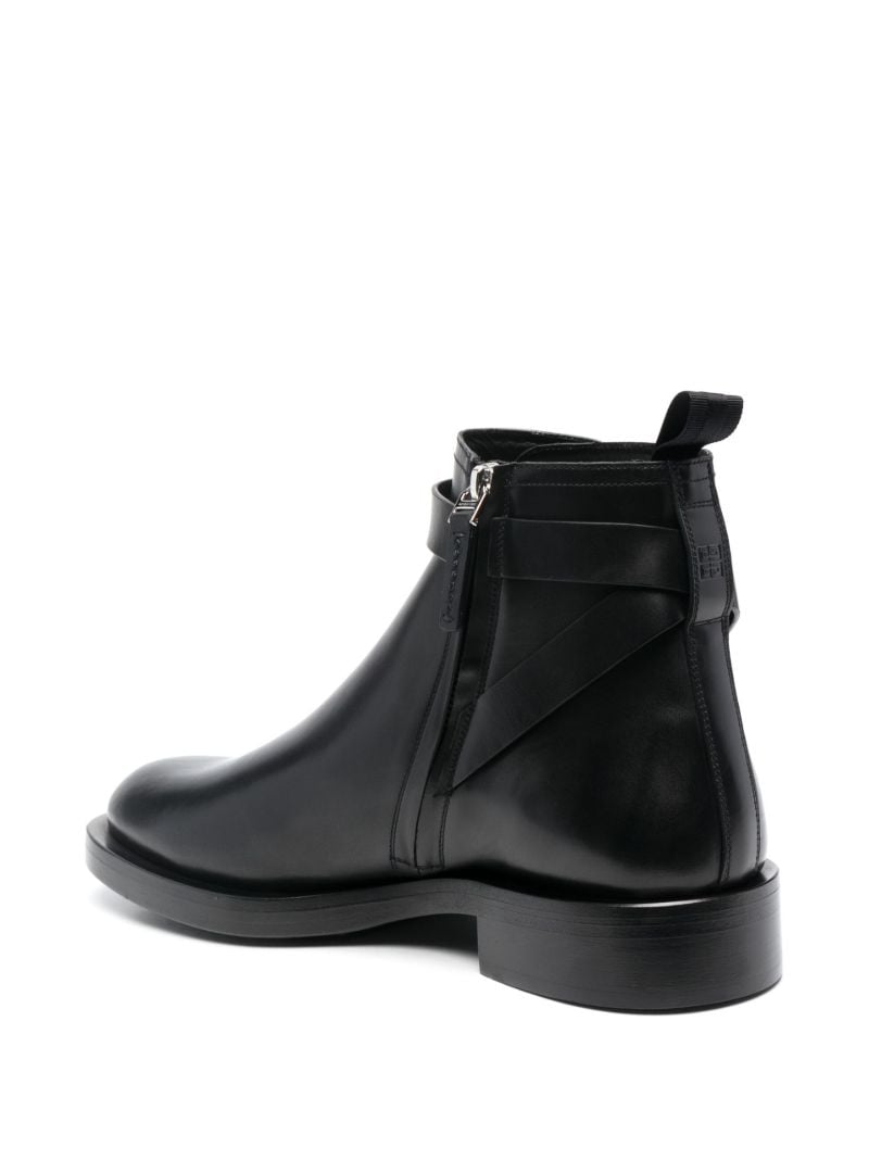 Black Lock Leather Ankle Boots