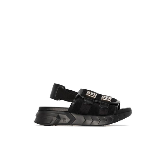 Black Marshmallow Leather Sandals