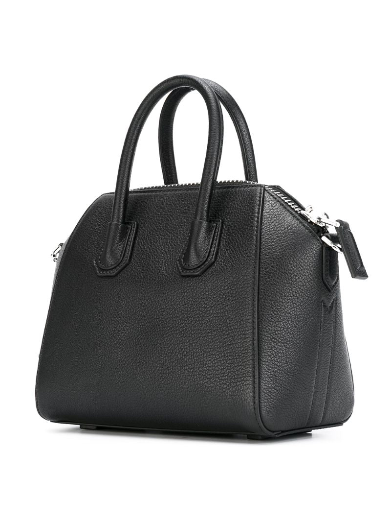 Black Antigona Mini Leather Tote Bag