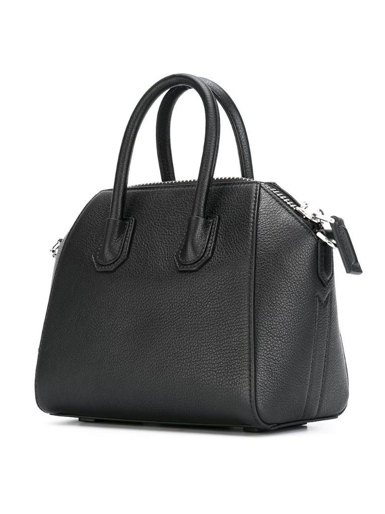 Black Antigona Mini Leather Tote Bag