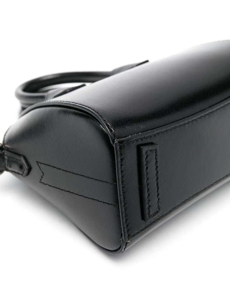 Black Antigona Micro Leather Tote Bag