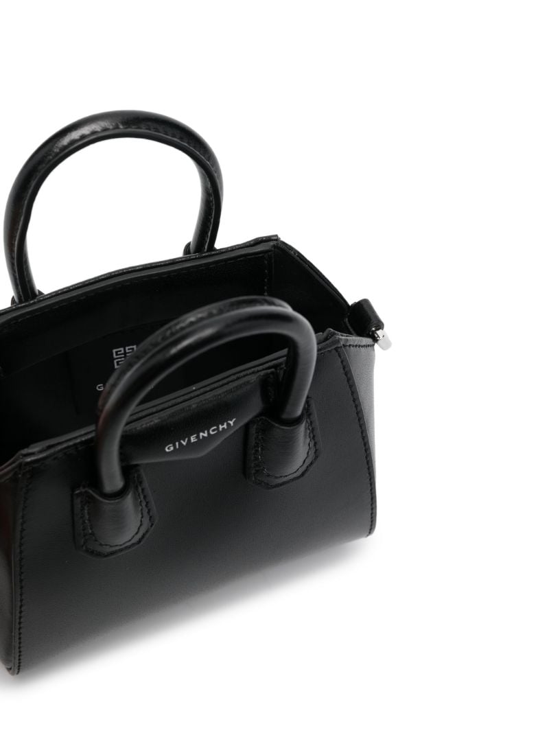 Black Antigona Micro Leather Tote Bag