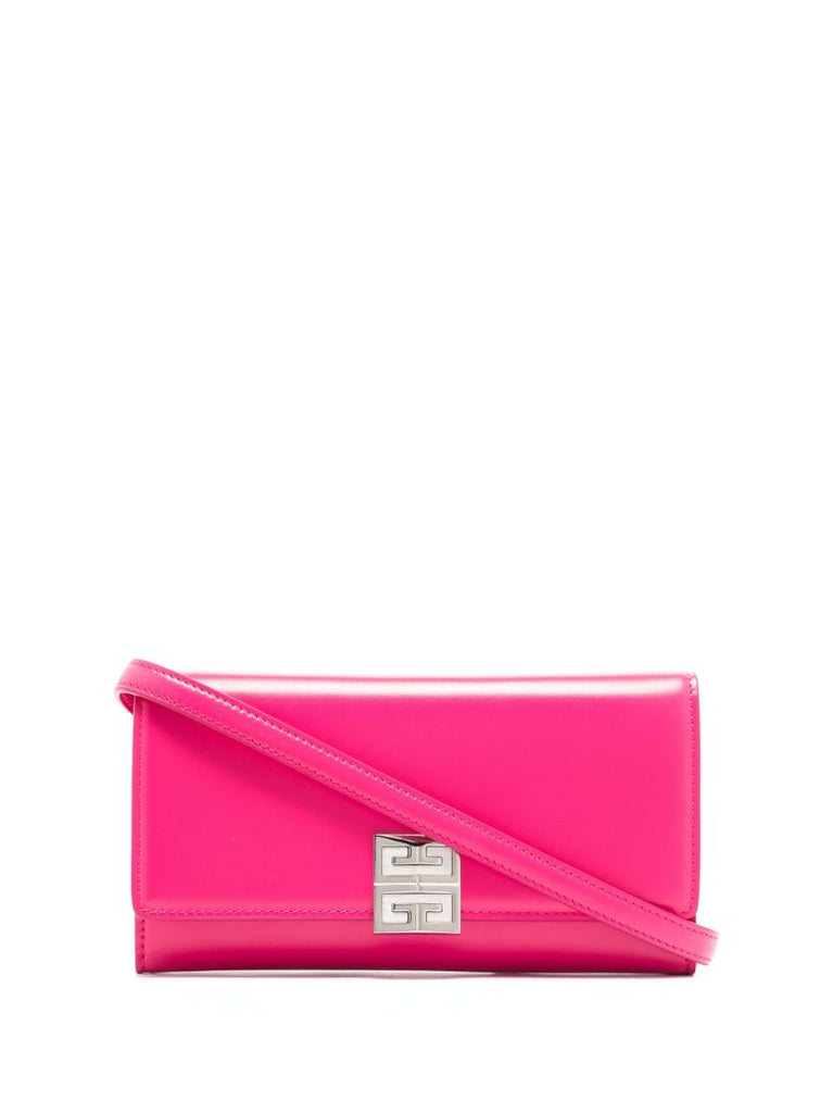 Pink 4g Emblem Leather Chain Wallet