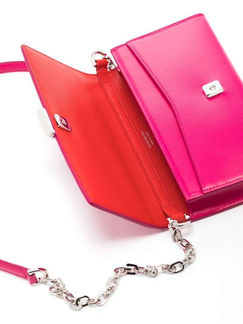 Pink 4g Emblem Leather Chain Wallet