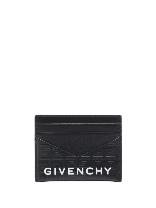 Black G Cut Leather Card Holder