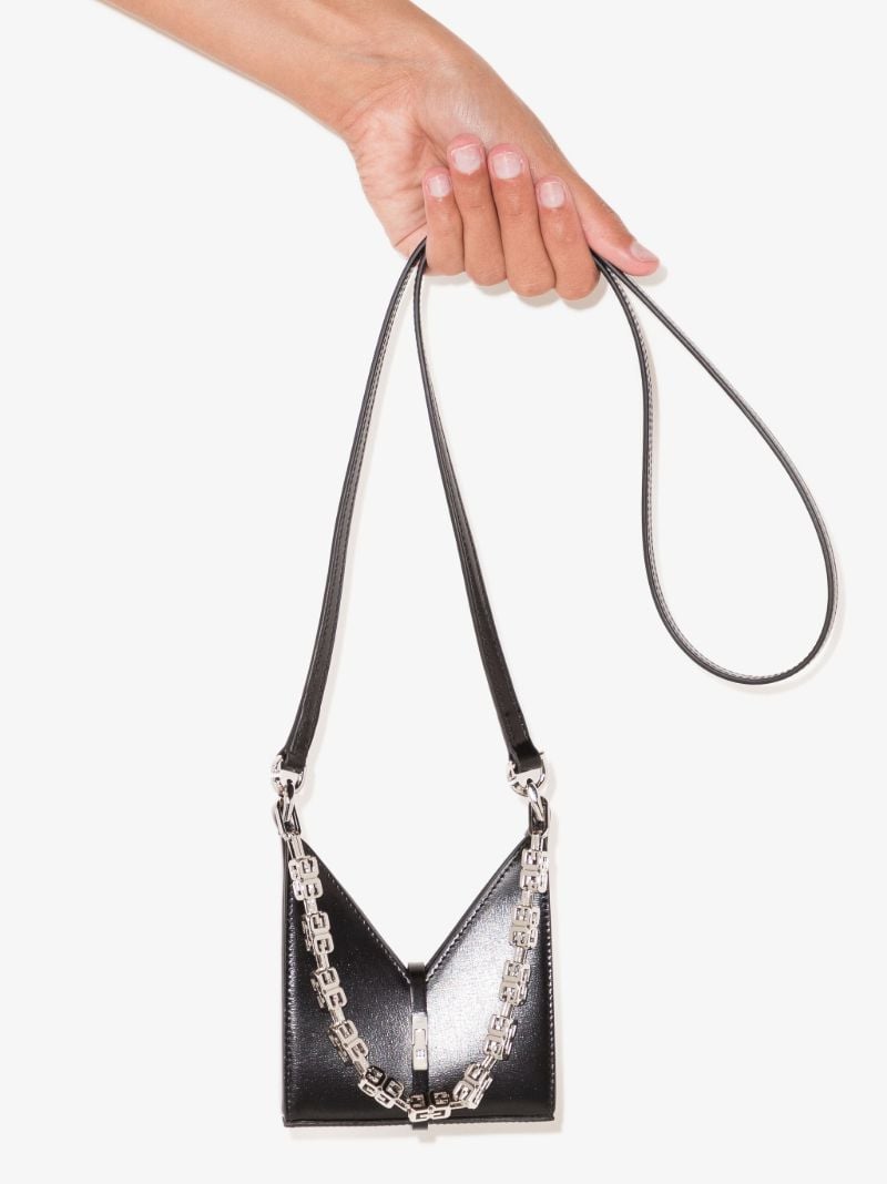 Black Cut-out Leather Chain Wallet