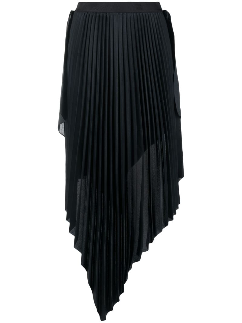 Black Asymmetric Pleated Skirt