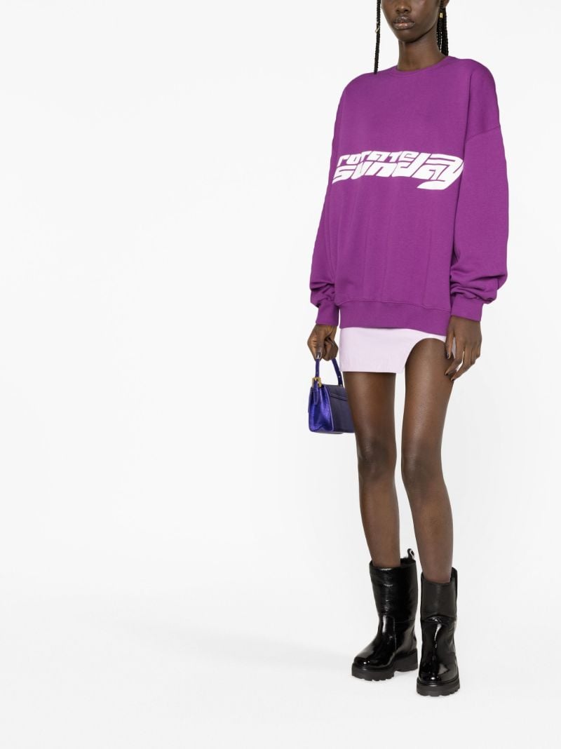 Purple Logo Print Sweatshirt