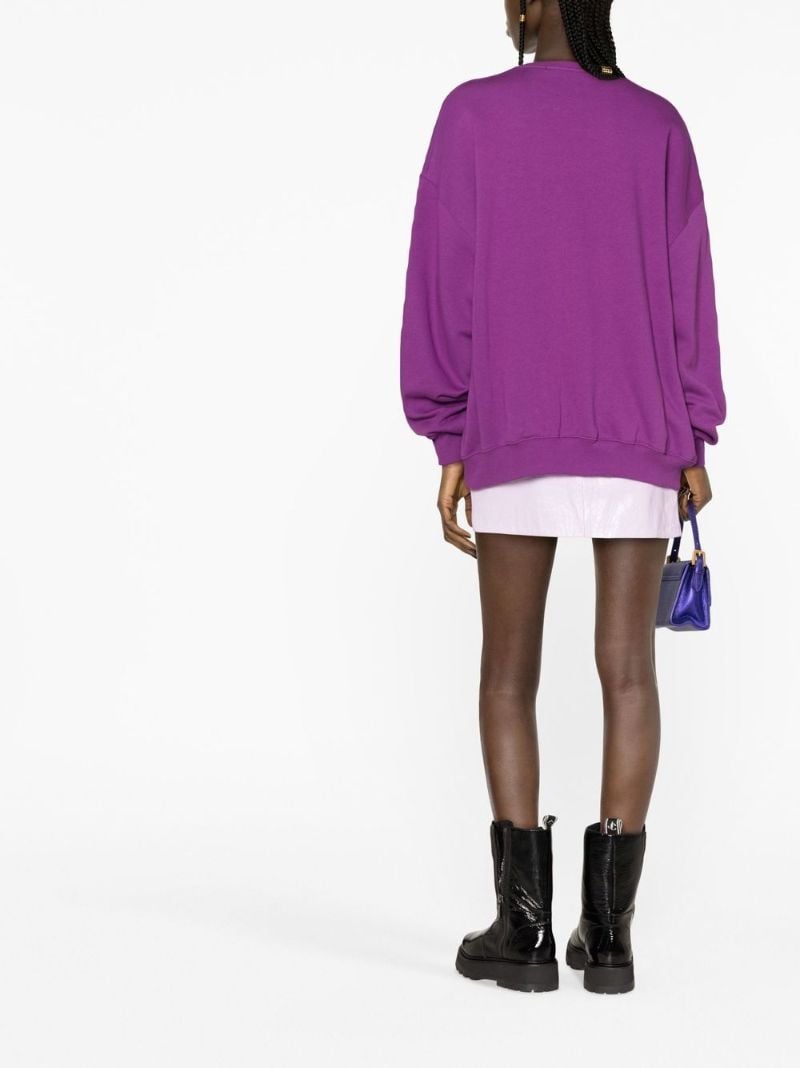 Purple Logo Print Sweatshirt