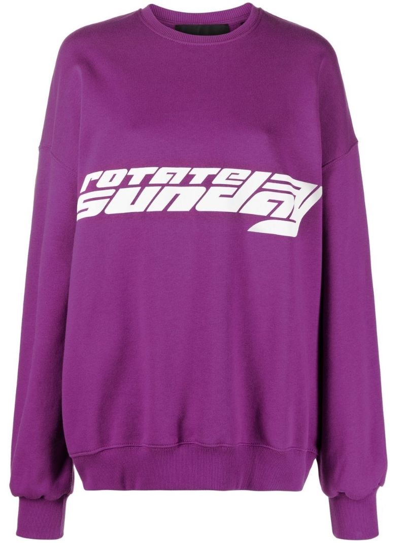 Purple Logo Print Sweatshirt