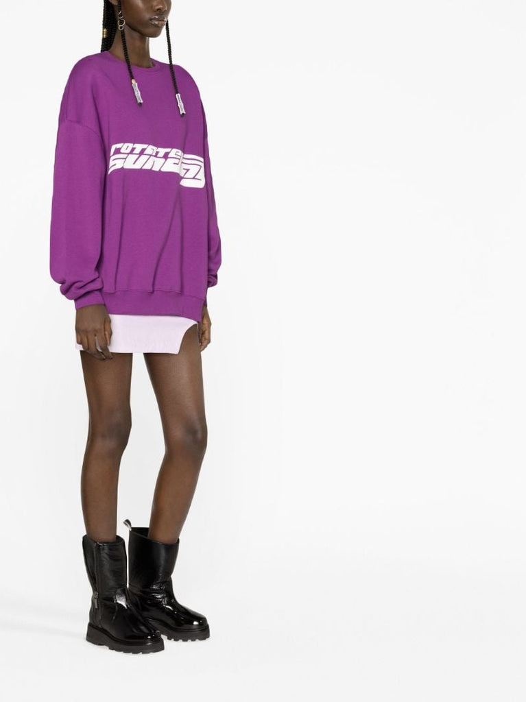 Purple Logo Print Sweatshirt