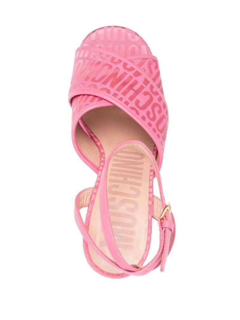 Pink Logo Jacquard Platform Sandals