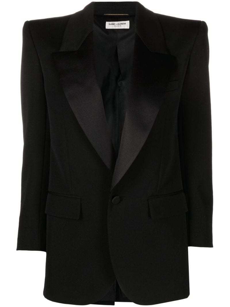 Black Single-breasted Wool Blazer