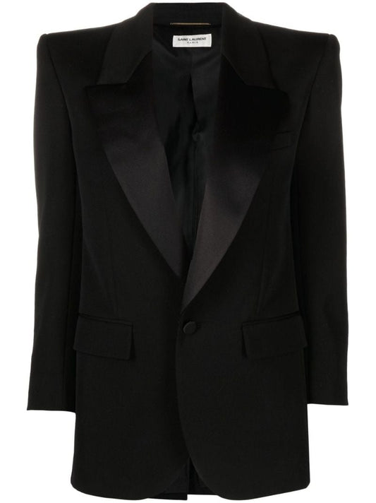 Black Single-breasted Wool Blazer