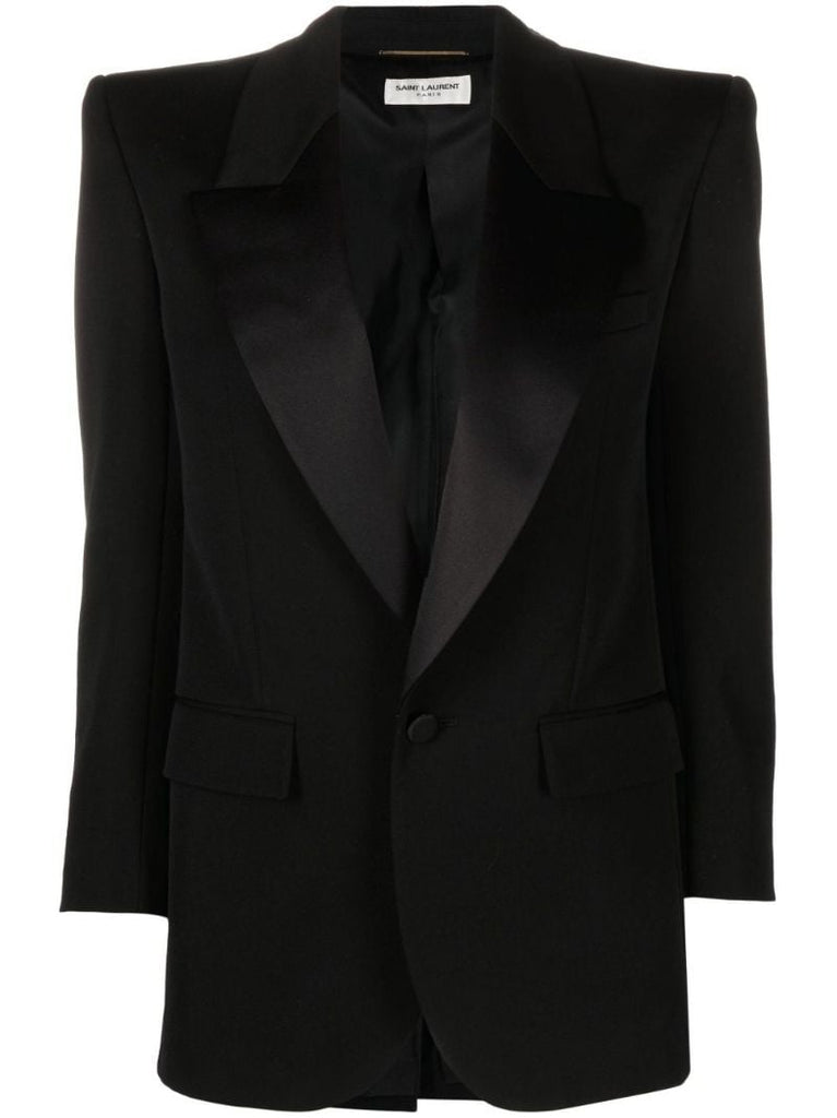 Black Single-breasted Wool Blazer