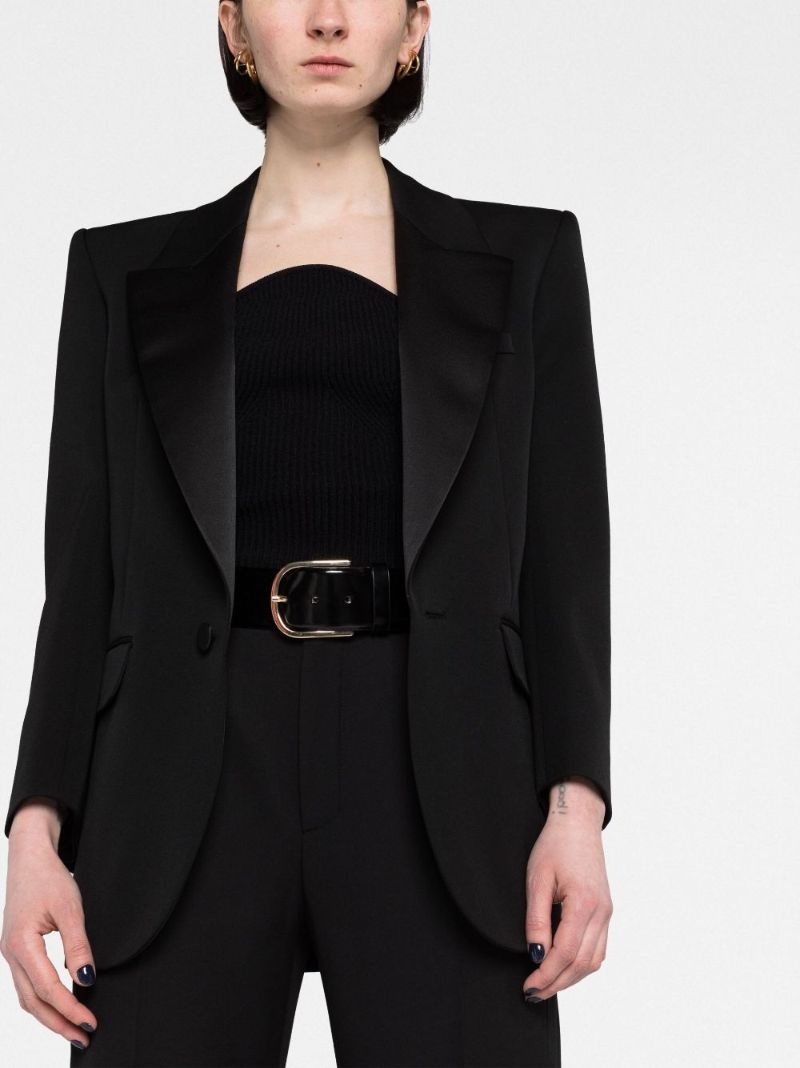 Black Single-breasted Wool Blazer