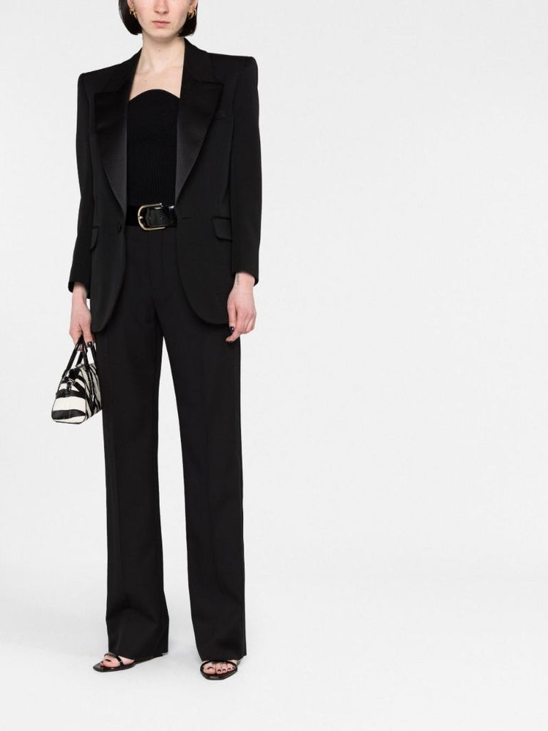 Black Single-breasted Wool Blazer