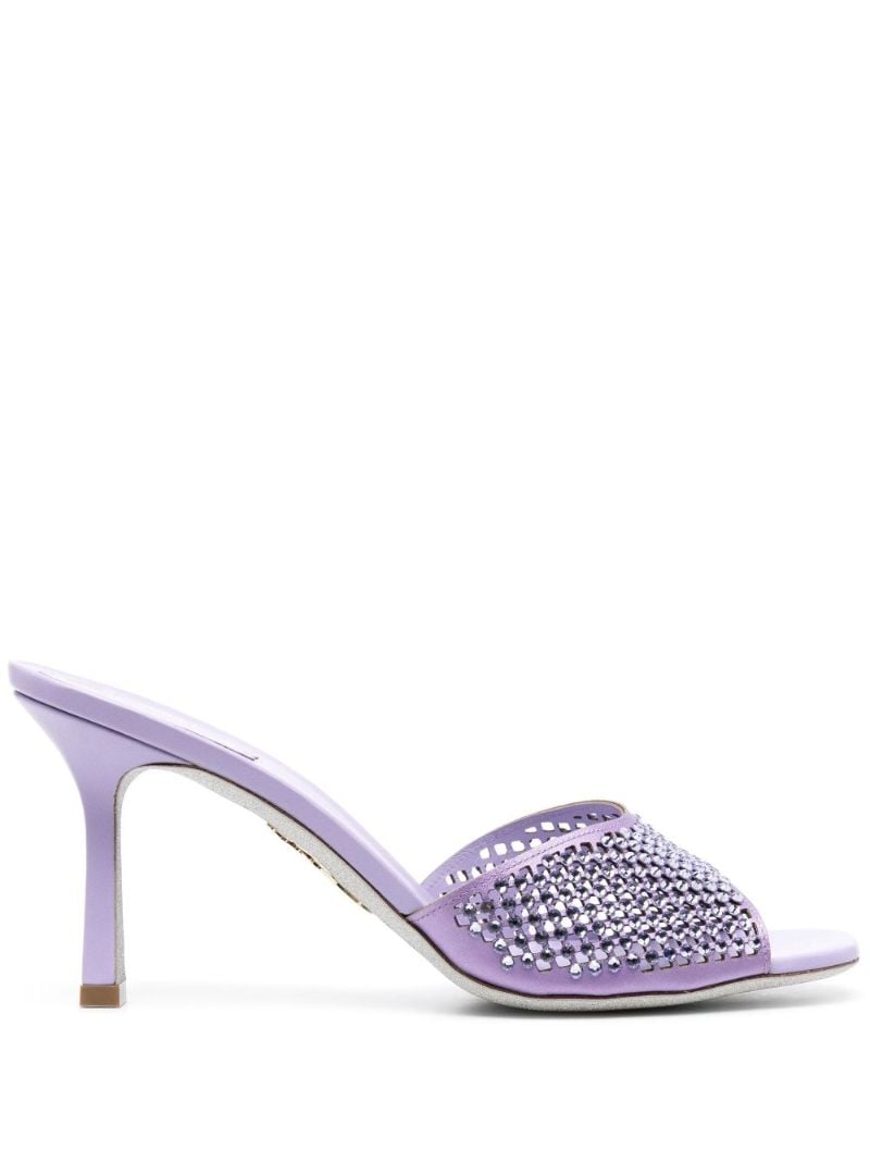 Purple 90 Crystal Leather Mules