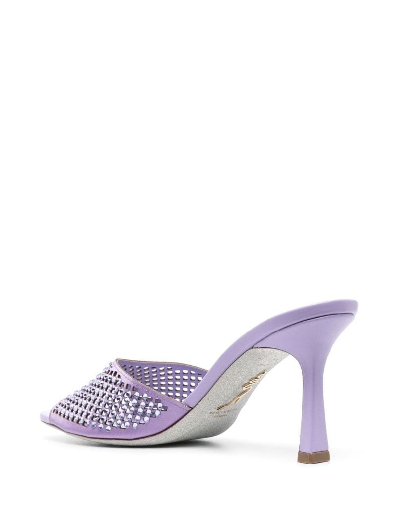 Purple 90 Crystal Leather Mules