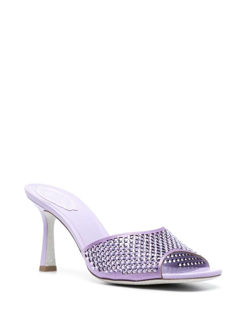 Purple 90 Crystal Leather Mules