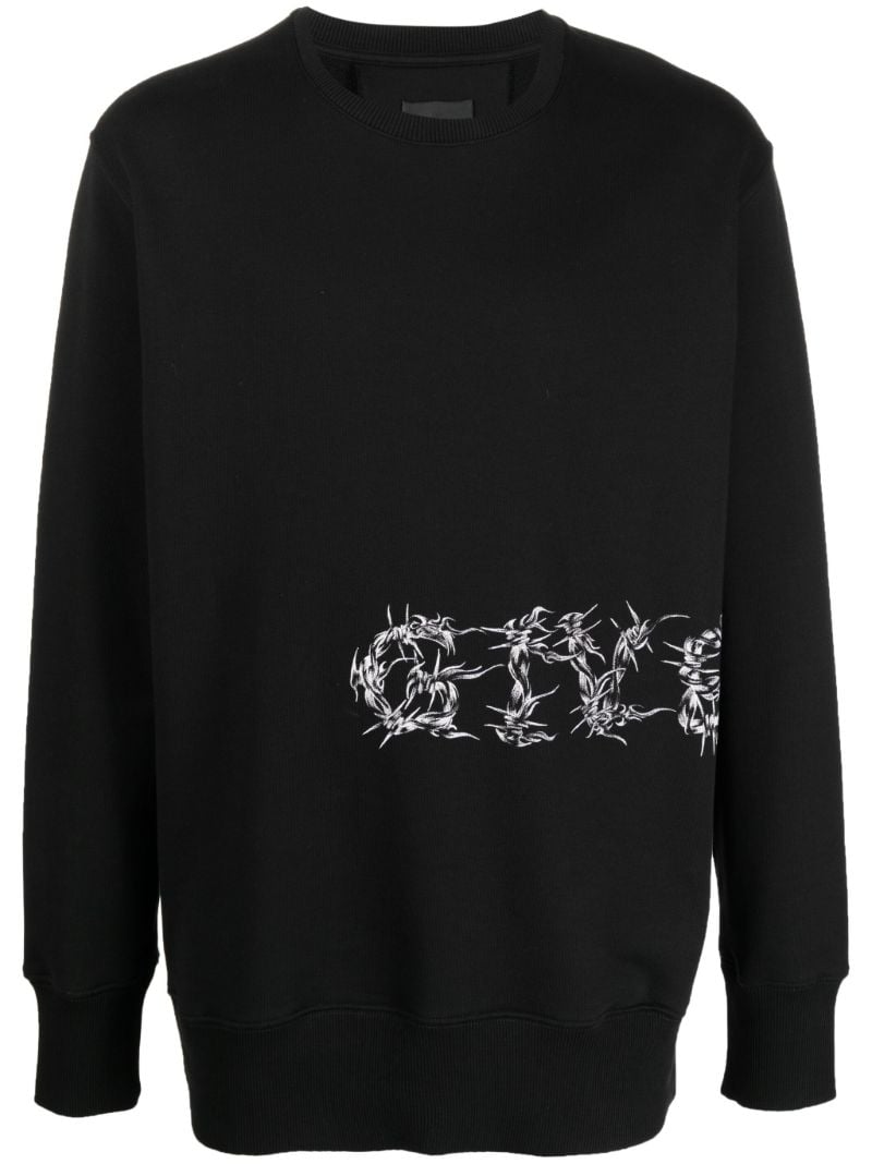 Barbed Wire Logo Print Sweatshirt