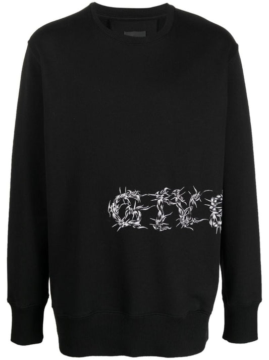 Barbed Wire Logo Print Sweatshirt