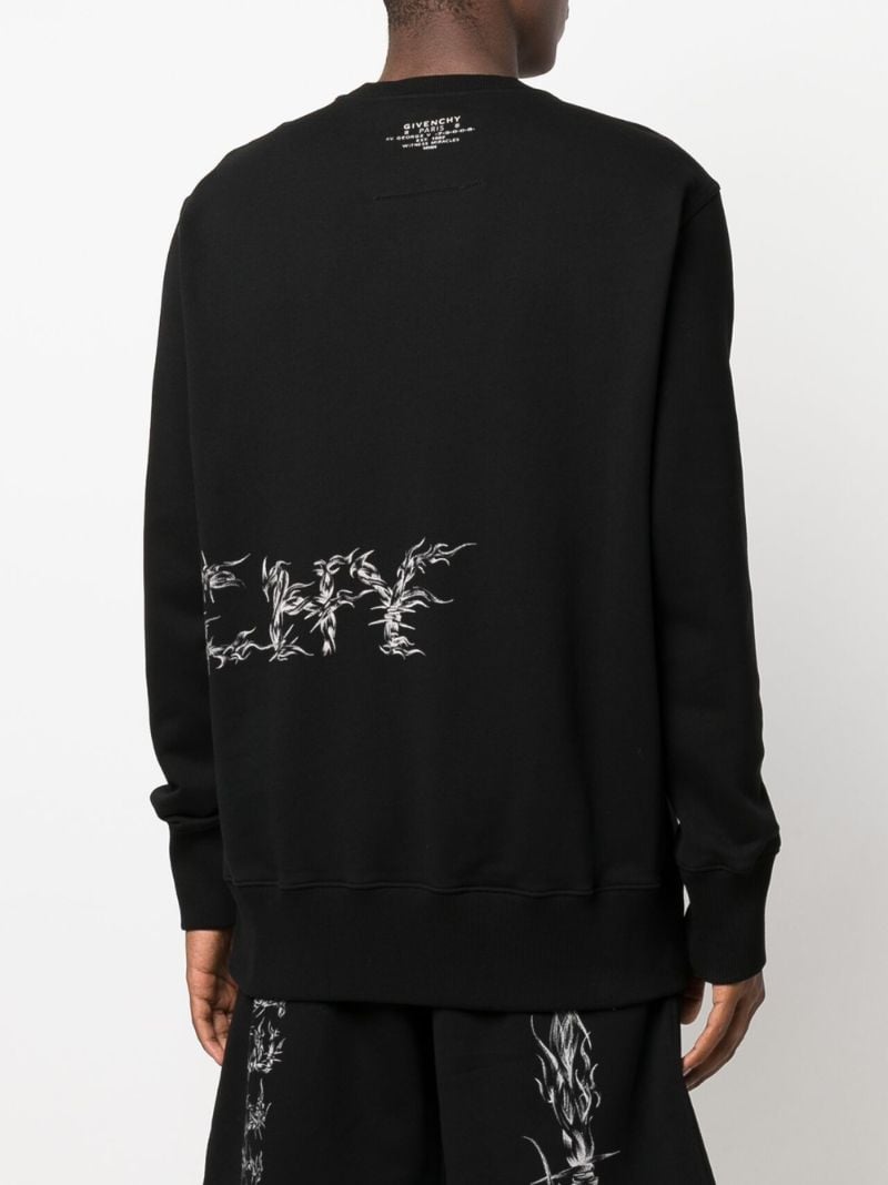 Barbed Wire Logo Print Sweatshirt