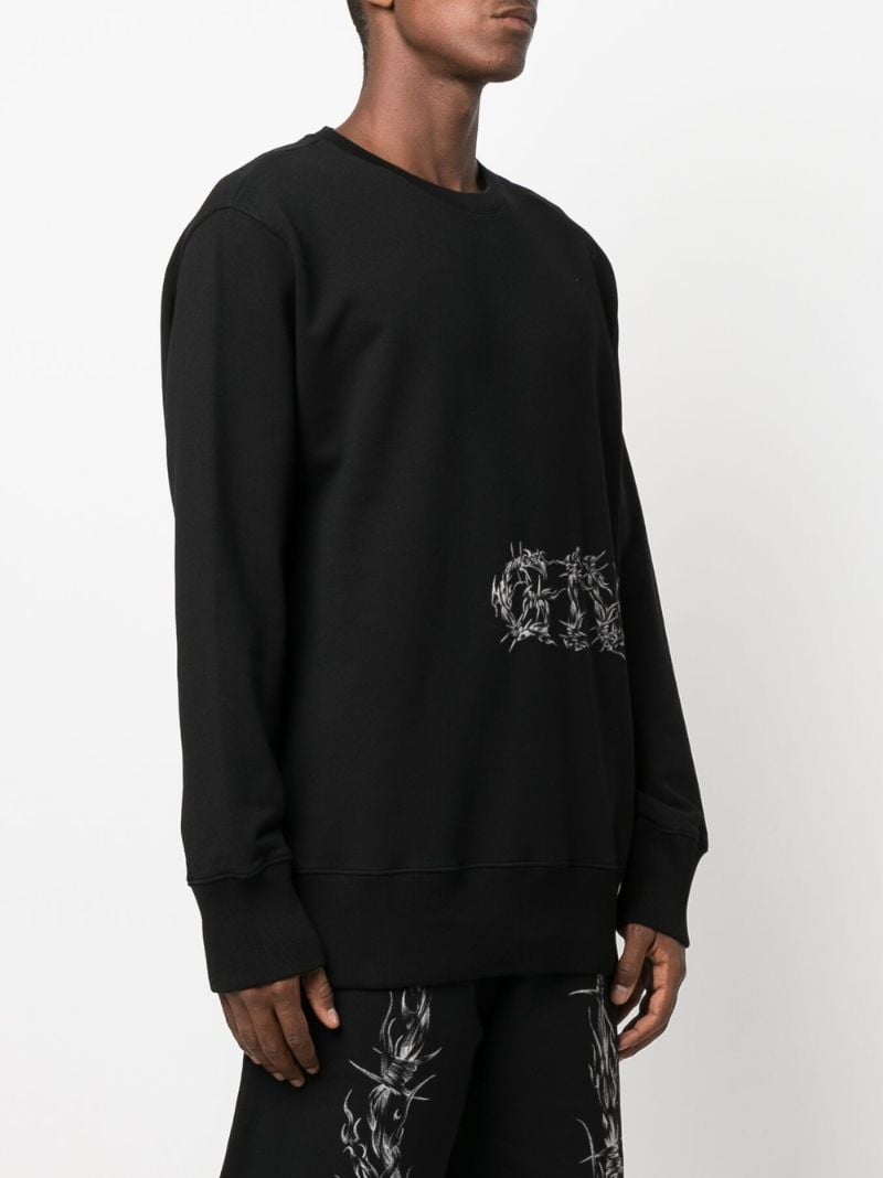 Barbed Wire Logo Print Sweatshirt