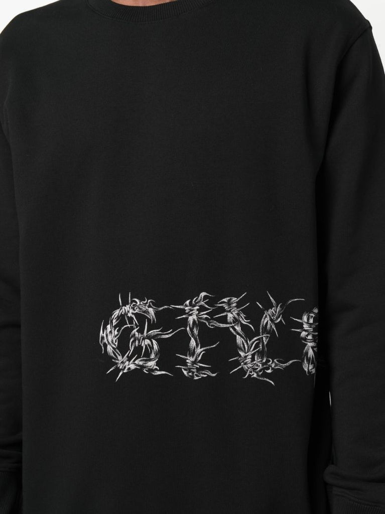 Barbed Wire Logo Print Sweatshirt
