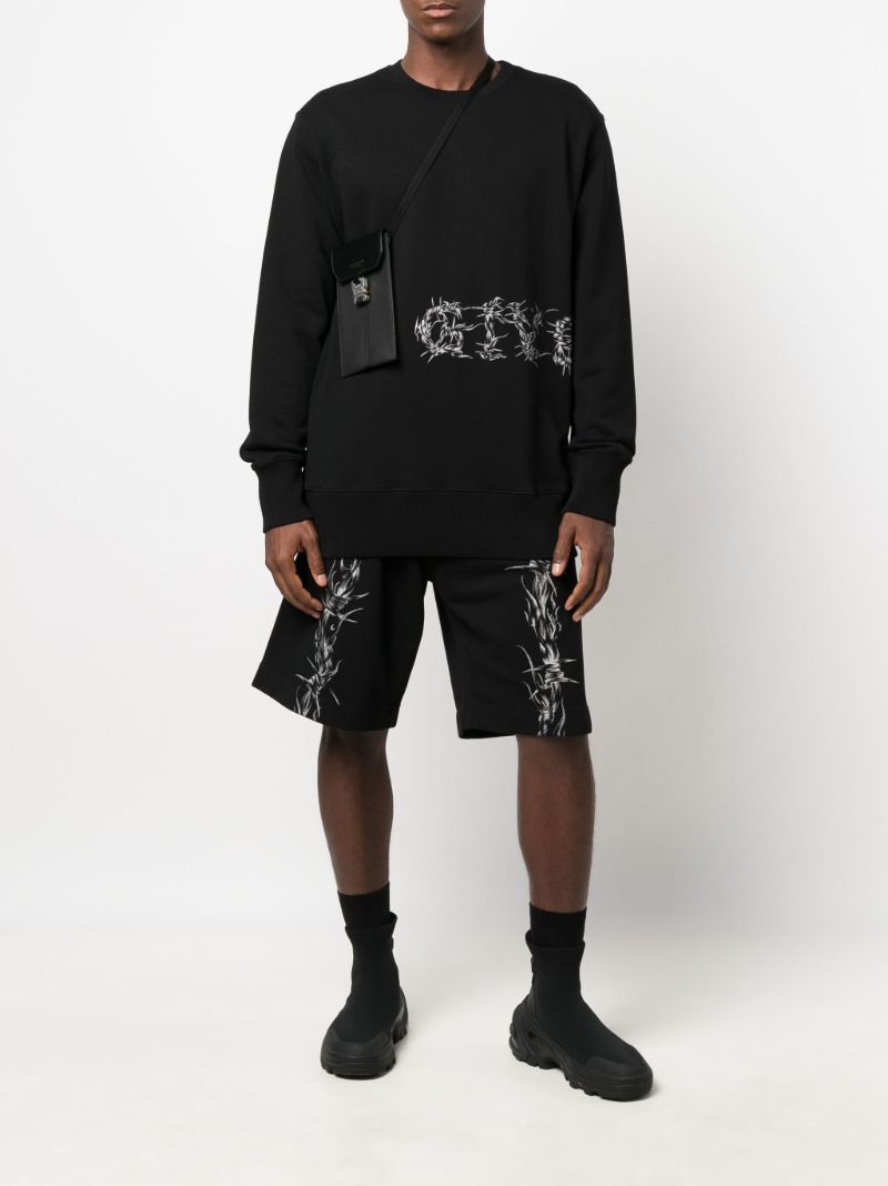 Barbed Wire Logo Print Sweatshirt