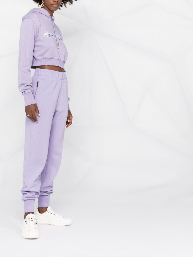 Barbed Wire Logo Cropped Hoodie
