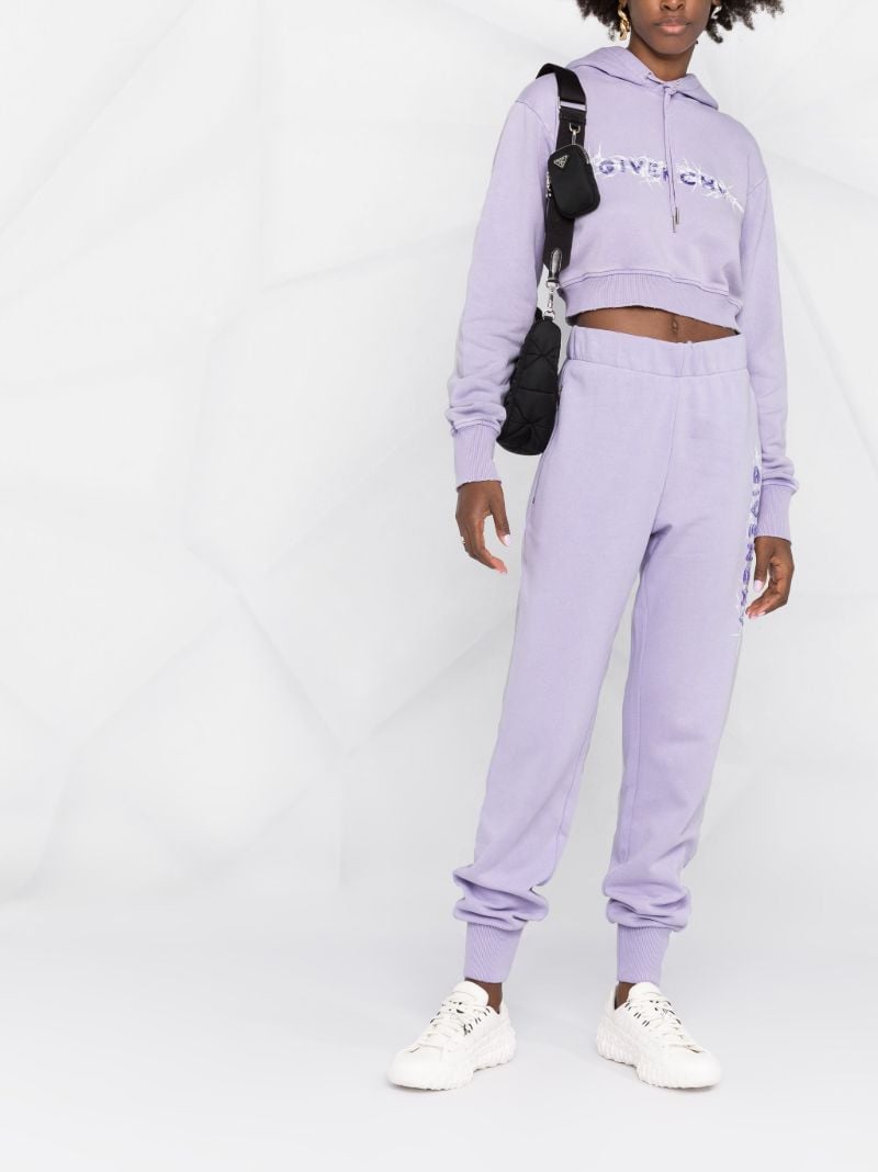 Barbed Wire Logo Cropped Hoodie