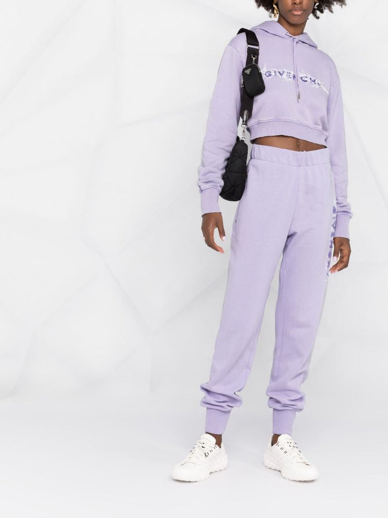 Barbed Wire Logo Cropped Hoodie