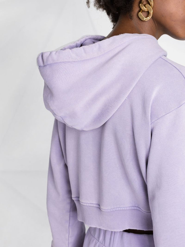 Barbed Wire Logo Cropped Hoodie