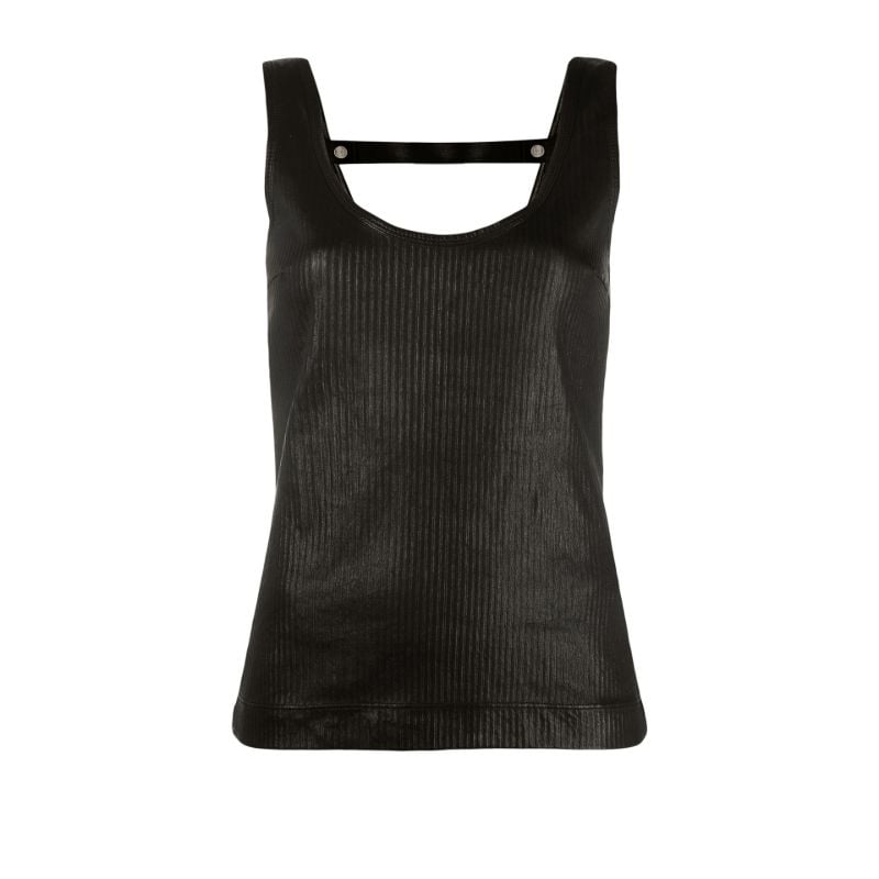 Ribbed Leather Camisole Top